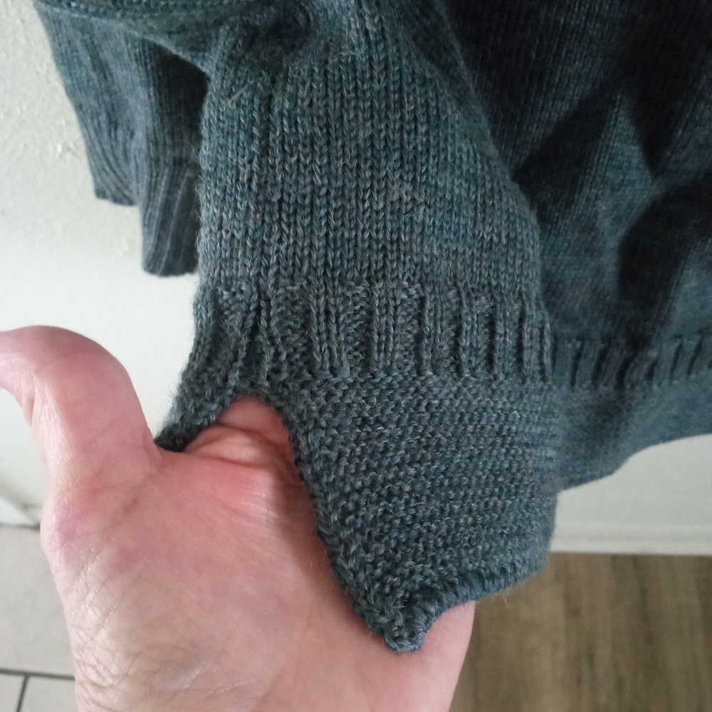 NWOT WOOLOVERS Men's British Wool Heavy Knit Blue Gray Pullover Sweater | S - Picture 5 of 11